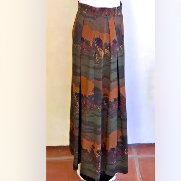 SOLD-RALPH LAUREN Vtg 80s Classic Equestrian Horse 🏇Polo🏇Hunter Wool Skirt Sz 8 - Picture 10 of 12
